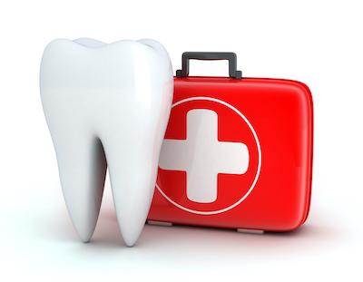 illustrated tooth next to emergency it
