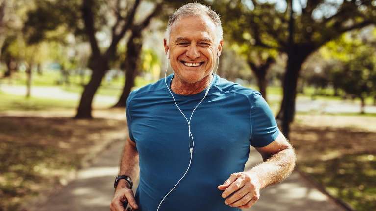 man running outside | dentures clifton hill vic